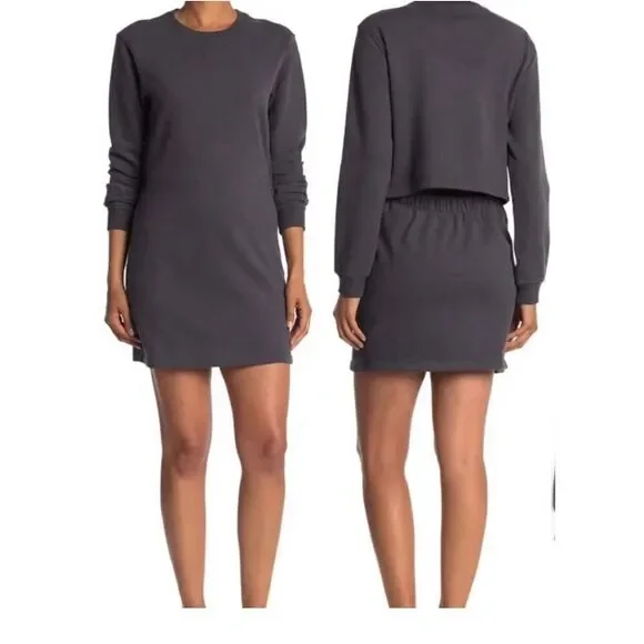 Thakoon XS Gray Open Back Sweater Dress Knee Length Casual - Picture 2 of 6